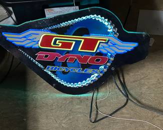 GT Dyno Bicycles Lightbox/Neon Advertising Sign