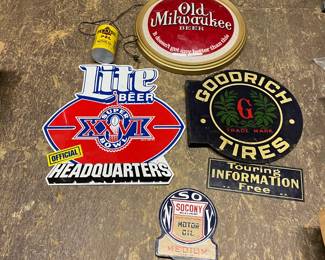 Great selection of vintage advertising signs