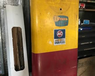 Vintage Gas Station Equipment and Fishing Rods