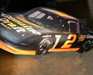 Vintage Rusty Wallace #2 Miller Genuine Draft Car Large Wall DIsplay w/ Backlight.