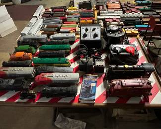 A huge Lionel Train collection that dates back to the 1920's featuring engines, locomotives, boxcars, tracks, power supplies, transformers and more!