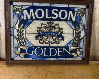Molsen Golden Stained Glass Beer Wall Art