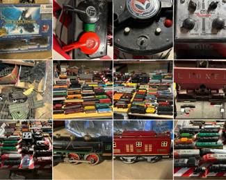 A huge Lionel Train collection that dates back to the 1920's featuring engines, locomotives, boxcars, tracks, power supplies, transformers and more!