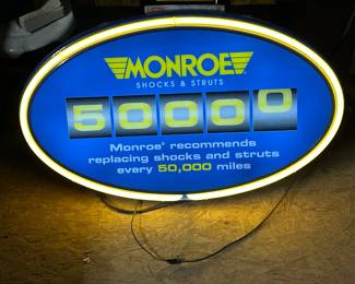 Monroe Shocks & Struts Lightbox/Neon Advertising Sign