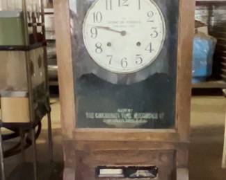 Antique Cincinnati Time Recorder Clock