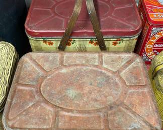 Old Tin Litho Bread and Picnic Boxes