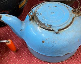 Cast Iron and Enamel Kettle