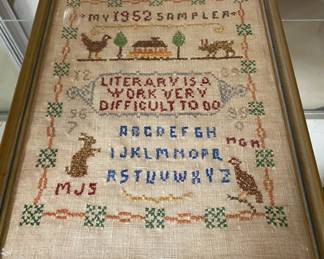 1952 Framed Sampler
