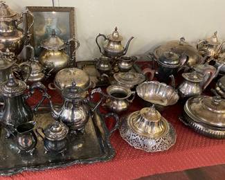 Assorted Old and Antique Silverplated Serving Pieces