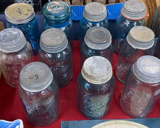 Blue Ball and Mason Jar Lids