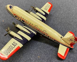 Small Douglas Seven Seas Tin Litho Friction Plane