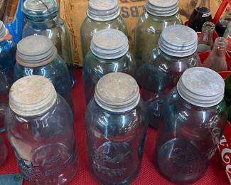 Larger Old Blue Canning Jars