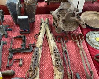 Primitives including Bee Smoker, Corn Sheller and Apple Peeler