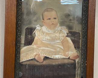 Victorian Framed Baby Photograph (Tinted)