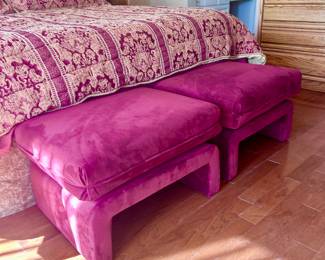 Burgundy ottomans