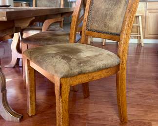 Smooth wood dining table with 6 chairs