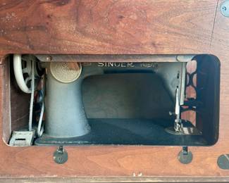 Vintage singer sewing machine with pedal