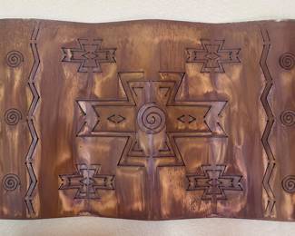 Metal wall decor; Native American Rug
