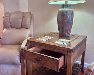 wood side table with drawer