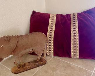 Javalina metal sculpture