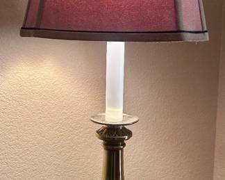 Vintage burgundy brass table lamp