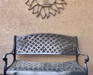 Metal outdoor bench
