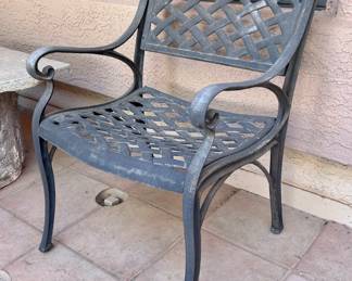 Outdoor metal patio chair (part of matching set)