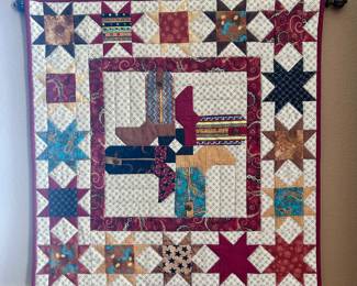 Handmade quilted hanging art