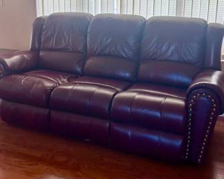 Leather studded sofa