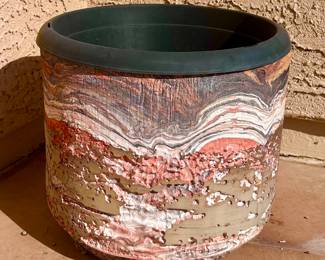 plant pot with unique paint design