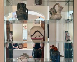 Various decor sculptures and pottery