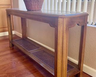 Wood console display table