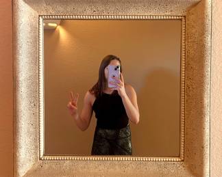 gold square mirror