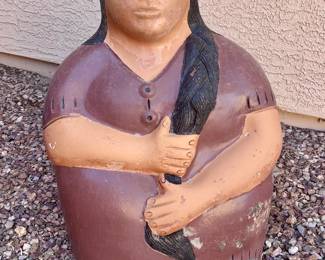 Ceramic hispanic woman handmade sculpture