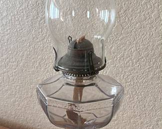 Vintage glass oil lamp