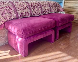 Burgundy ottomans