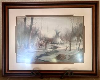 Native American Winter camp art decor