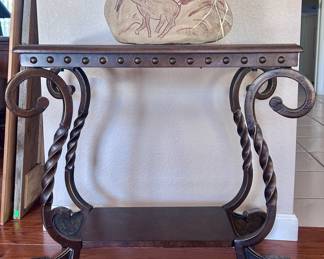 metal studded side table