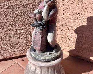 Daydreaming woman outdoor statue