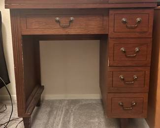 Folding/opening sewing table with drawers