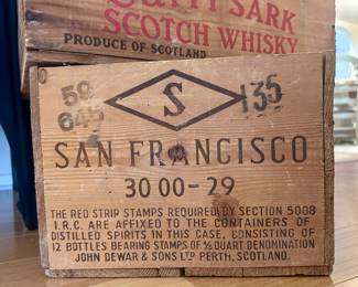Vintage scotch whisky wood crates