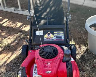 red lawn mower