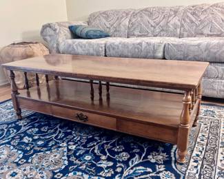 Wood coffee table with drawer