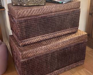 Basket weaved decorative chests