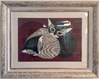 Cute cuddling kittens art decor