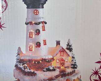 Christmas lighthouse decor