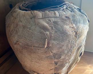 Primitive vintage handmade gathering basket