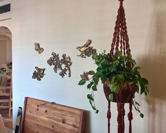 Ceiling hanging indoor fake plant decor