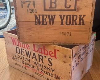 Vintage scotch whisky wood crates