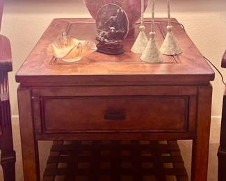 Side table with drawer and storage space